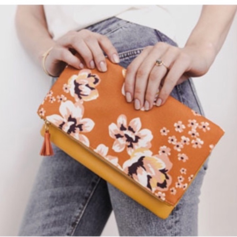 Rachel Pally Zahara fold over floral clutch